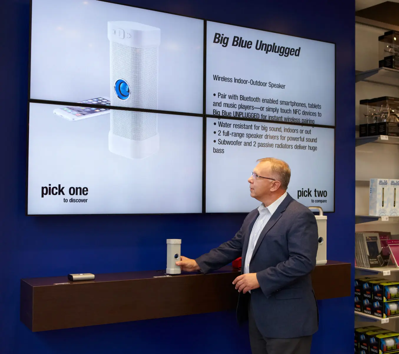 Brookstone, Active Display, Digital Signage, Toshiba, Carraway Office Solutions
