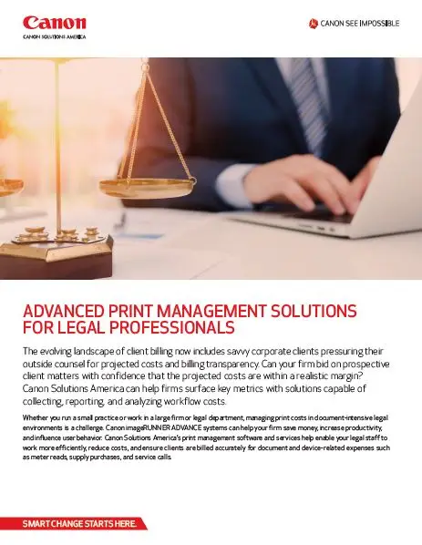 Canon, Print Management Solutions, Legal, Carraway Office Solutions
