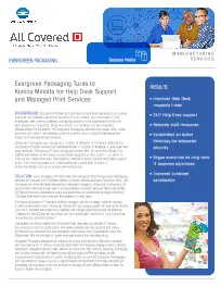 Evergreen Packaging, Konica-Minolta, environment, Carraway Office Solutions