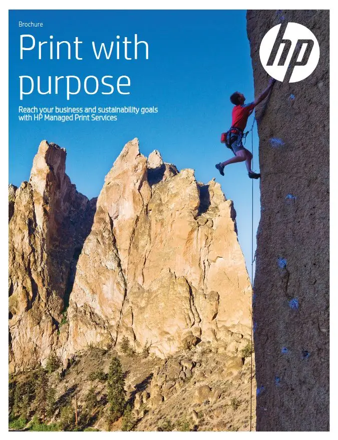 HP, Print With Purpose, MPS Brochure, Cover, HP, Hewlett Packard, Carraway Office Solutions