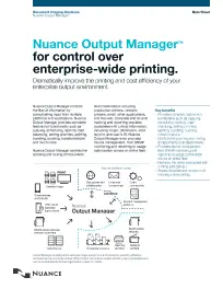 KM, Nuance, Output Manager, Brochure, Konica-Minolta, Carraway Office Solutions
