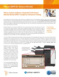 KM, Pharos, IMFP, Brochure, Konica-Minolta, Carraway Office Solutions