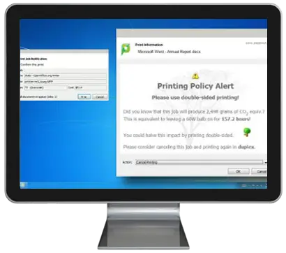 Papercut, Print Policy Alert, Carraway Office Solutions