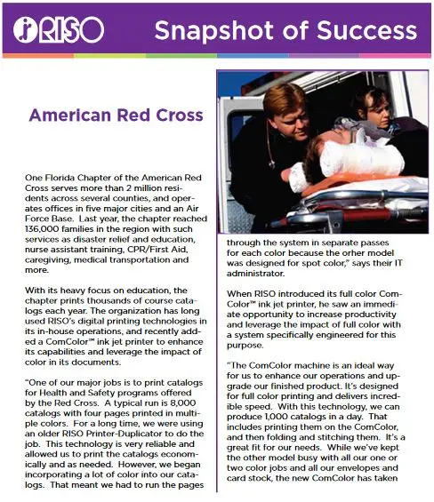Riso, American Red Cross, Carraway Office Solutions