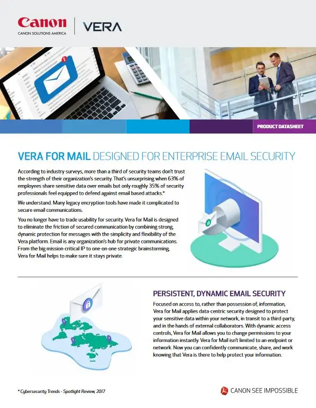Vera brochure, canon, Carraway Office Solutions