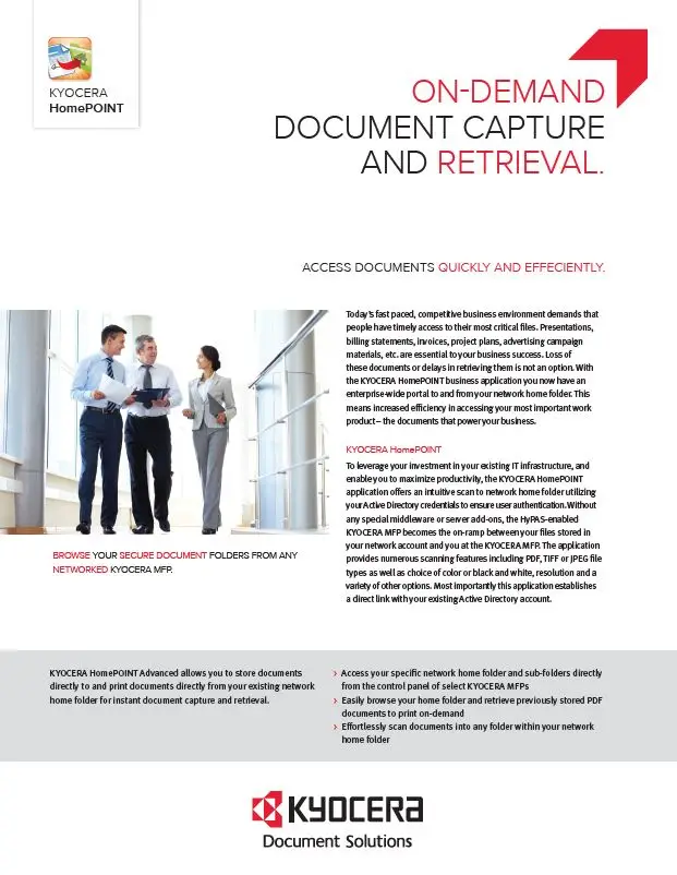 Kyocera, Software, Capture And Distribution, Homepoint Advanced, Carraway Office Solutions