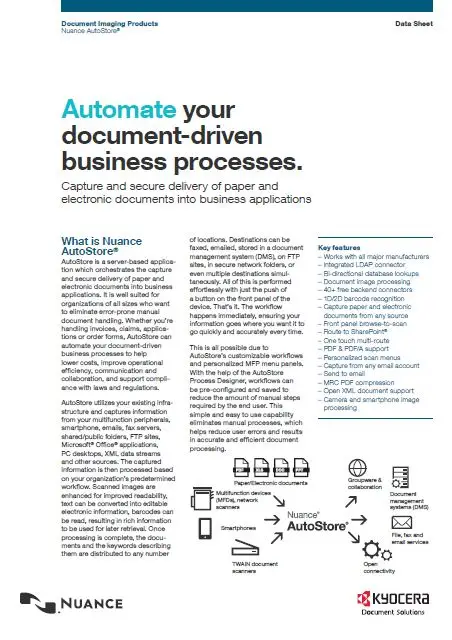 Kyocera, Software, Capture, Distribution, Nuance, Autostore, Carraway Office Solutions