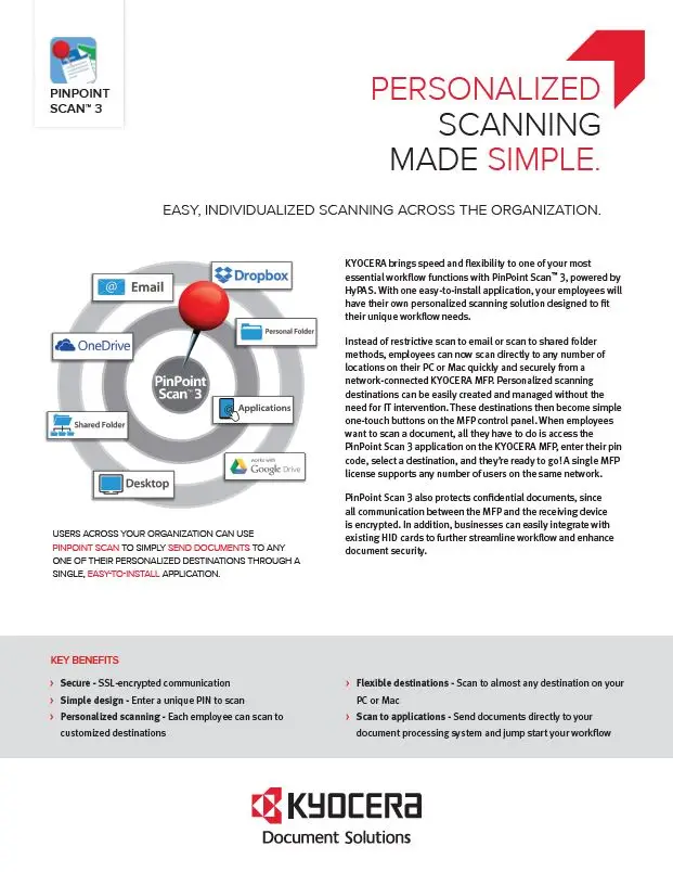 Kyocera, Software, Capture, Distribution, Pinpoint Scan 3, Carraway Office Solutions