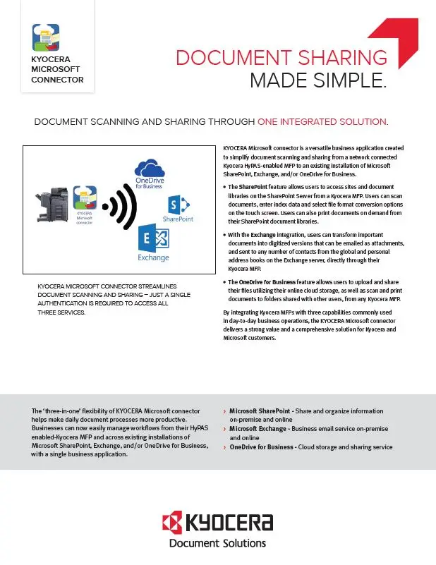 Kyocera, Software, Document Management, Kyocera, Microsoft Connector, Carraway Office Solutions