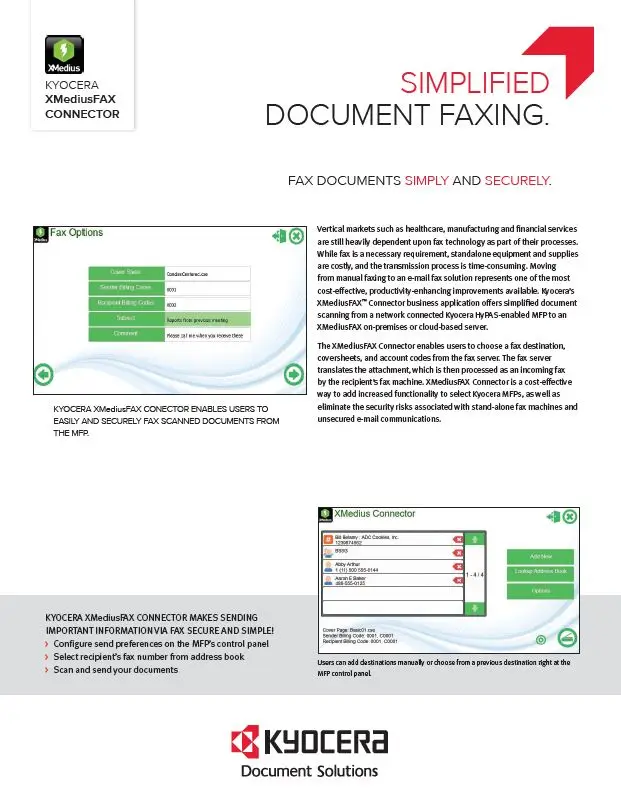 Kyocera, Software, Document Management, Xmediusfax Connector, Carraway Office Solutions