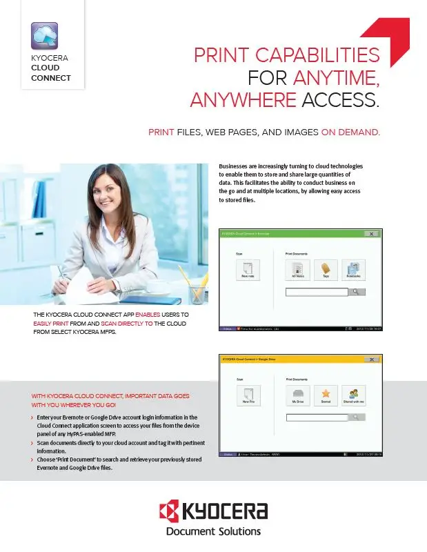 Kyocera, Software, Mobile, Cloud, Kyocera Cloud Connect, Carraway Office Solutions