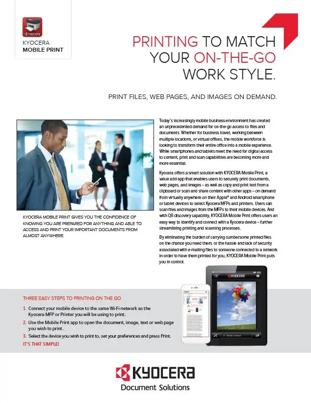 Kyocera, Software, Mobile, Cloud, Kyocera, Mobile Print, Carraway Office Solutions