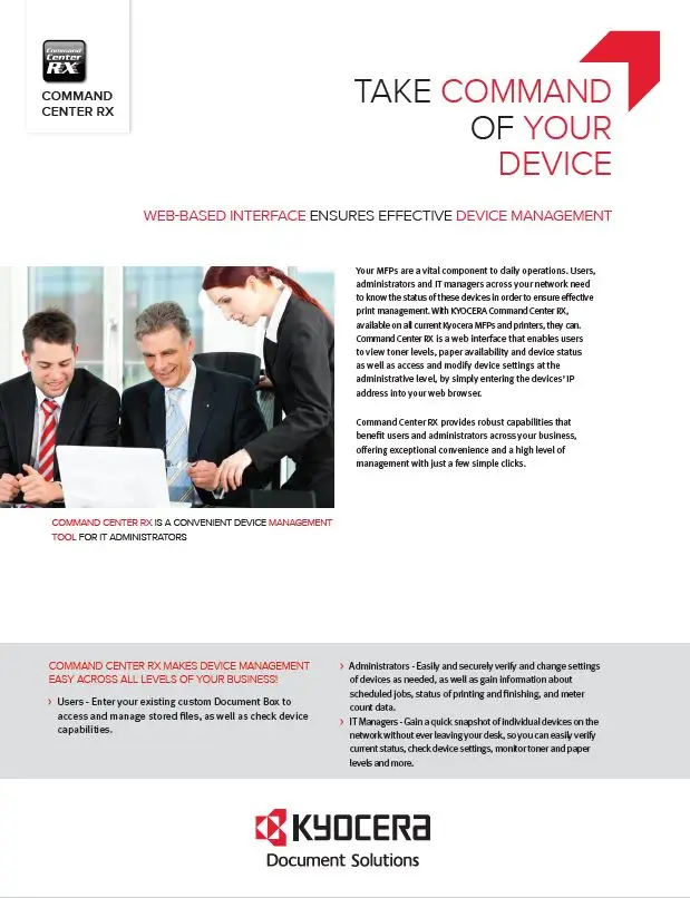 Kyocera, Software, Network, Device Management, Command Center Rx, Carraway Office Solutions