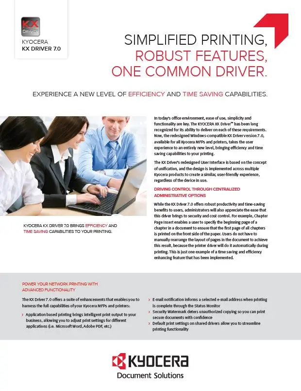 Kyocera, Software, Network Device Management, Kx Driver, Carraway Office Solutions