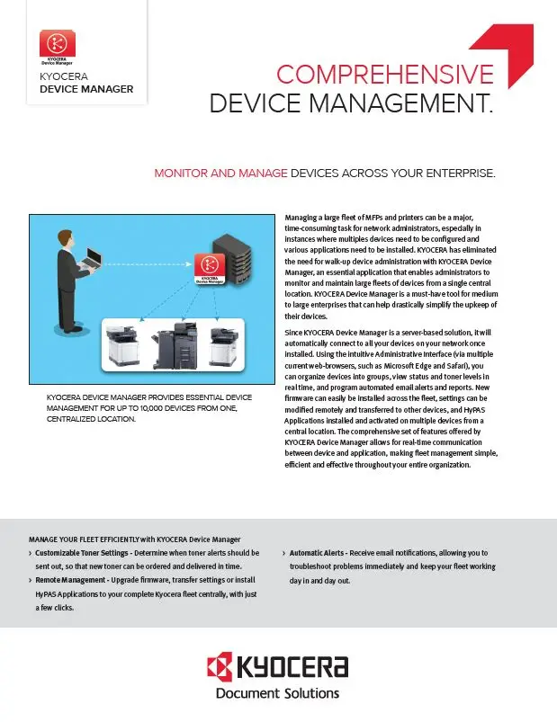 Kyocera, Software, Network Device Management, Kyocera, Device Manager, Carraway Office Solutions