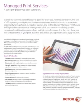 a cost per page that you can count on, MPS, Managed Print Services, Xerox, Carraway Office Solutions