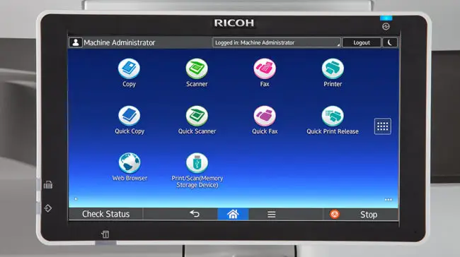 touch screen, user interface, UI, control panel, Ricoh, Carraway Office Solutions