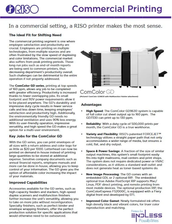 Commercial Printing, Riso, Carraway Office Solutions