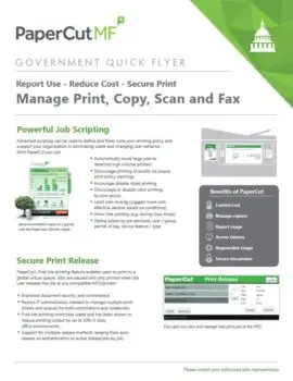 Papercut, Mf, Government Flyer, Carraway Office Solutions