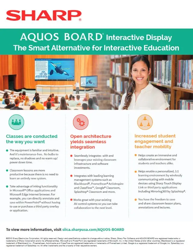 Sharp, Aquos Board, Education, Carraway Office Solutions