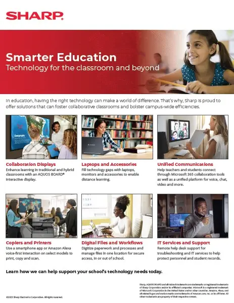 Sharp, Aquos Board, Education, Carraway Office Solutions