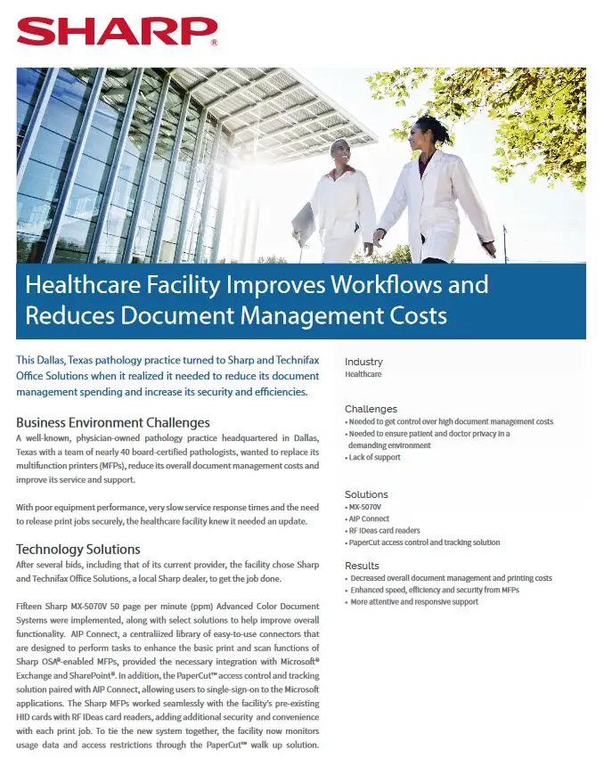 sharp, healthcare, Carraway Office Solutions