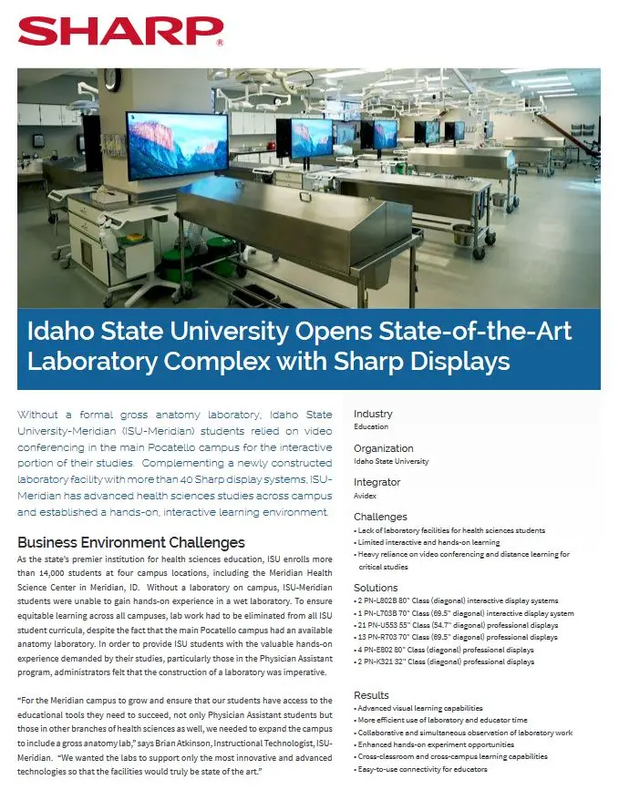 Sharp, Idaho State, Displays, Case Study, Carraway Office Solutions