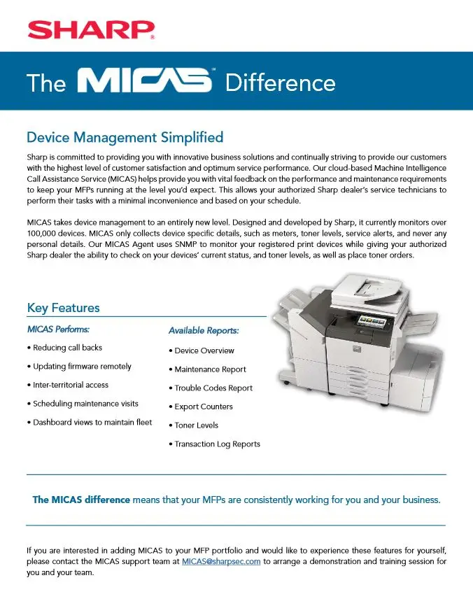 Sharp, Micas, Carraway Office Solutions