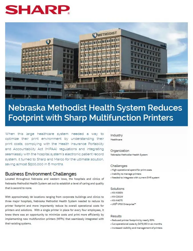 Sharp, healthcare study, EMR, Carraway Office Solutions