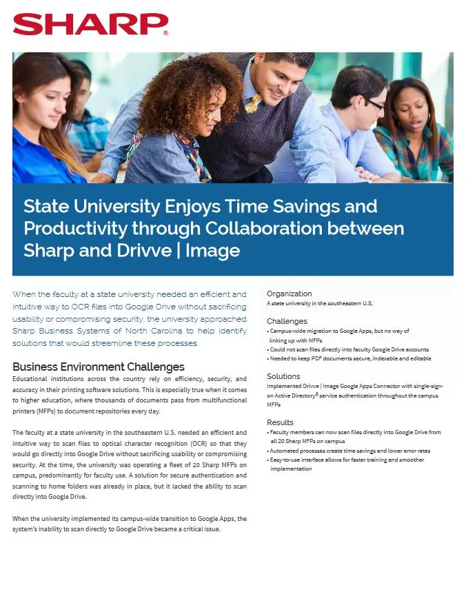 Sharp, State University Drive, Case Study, Education, Carraway Office Solutions