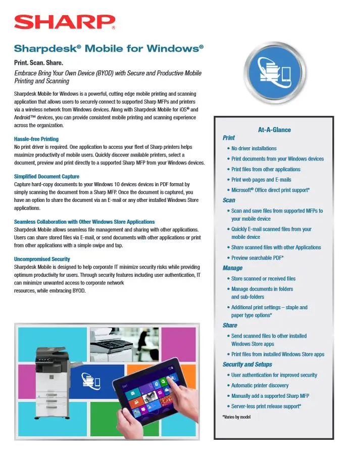Sharpdesk, Mobile For Windows, sharp, Carraway Office Solutions